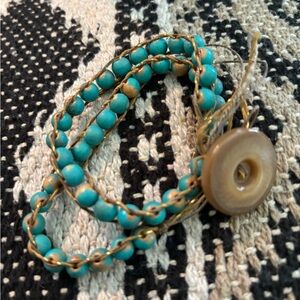 Handmade beaded wrap bracelet or could be worn as a necklace.